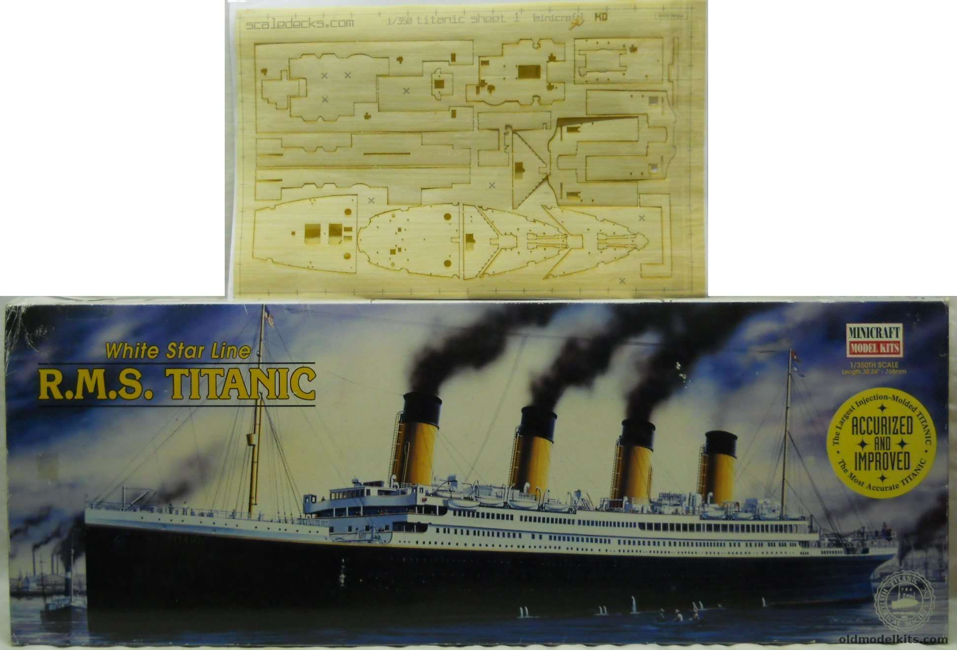 Minicraft 1/350 RMS Titanic With ScaleDecks Real Wood Deck - Accurized and Improved Issue, 11312 plastic model kit